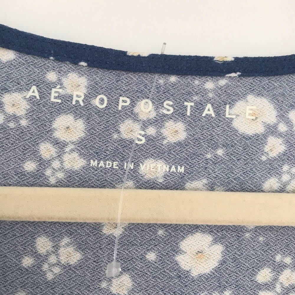 Blue White Yellow Floral Flowers Spring Mini  Fit and Flare Dress size S - Picture 5 of 5